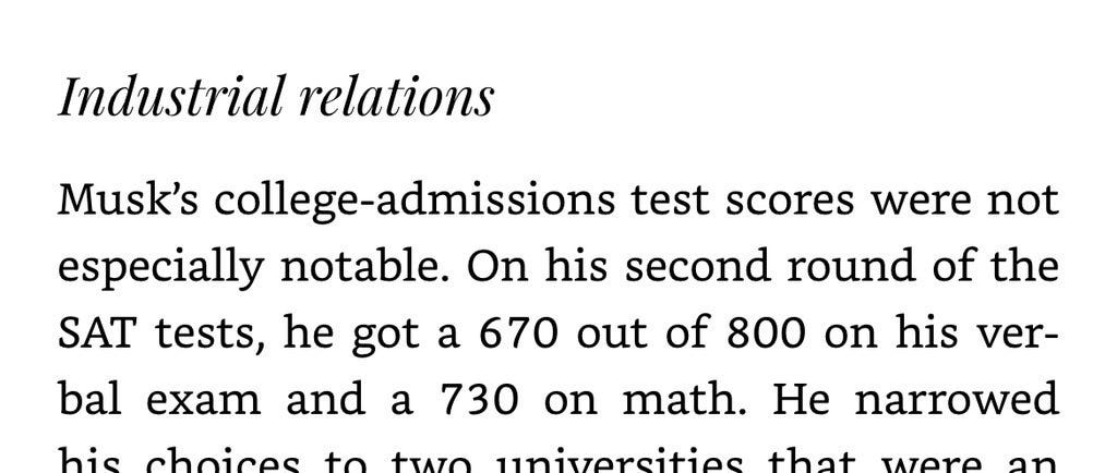 What is Elon Musk's IQ?